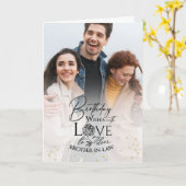 Minimal Photo Birthday Keepsake Brother-in-law カード (黄色い花)