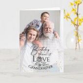 Minimal Photo Birthday Keepsake Grandfather カード (黄色い花)