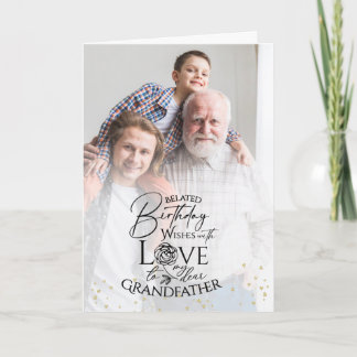 Minimal Photo Birthday Keepsake Grandfather カード