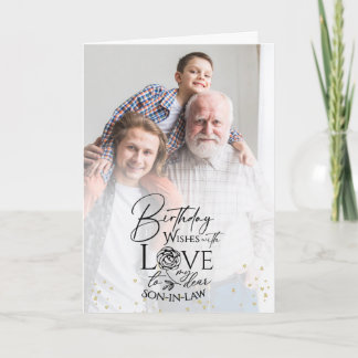 Minimal Photo Birthday Keepsake Son-in-law カード