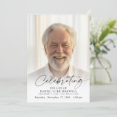 Minimal Photo Celebration of Life Funeral Memorial 招待状 (スタンド正面)