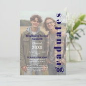 Minimal Photo Editorial Style Double Graduation 招待状 (スタンド正面)