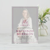 Minimal Photo Fifty and Fabulous Birthday Party 招待状 (スタンド正面)