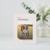 Minimal Photo Merry Christmas Holiday Postcard シーズンポストカード (スタンド正面)
