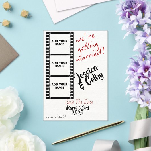 Minimal Photo Save the Date Custom Modern アクリル招待状 (インサイチュ (ウェディング))