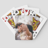 Minimal Photo Script "Engaged" Custom Initials トランプ (裏面)