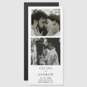 Minimal Photo Strip Magnetic Wedding Save The Date (正面/裏面)