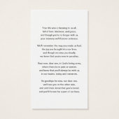 Minimal Photo Sympathy Funeral Prayer Card (裏面)