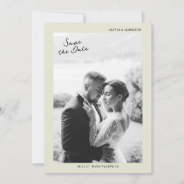 Minimal Photo Wedding Save the Date Card 招待状