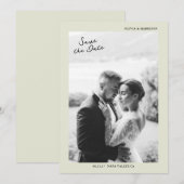 Minimal Photo Wedding Save the Date Card 招待状 (正面/裏面)