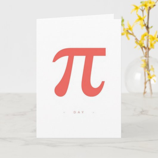 Minimal Pi Day Symbol Design – Modern Math Graphic カード (黄色い花)