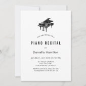 Minimal Piano White Recital Invitation 招待状 (正面)