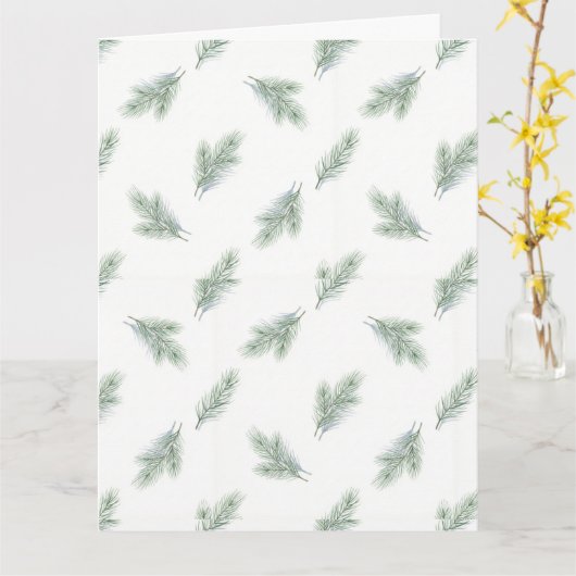 Minimal Pine Corporate Christmas Pattern カード (黄色い花)