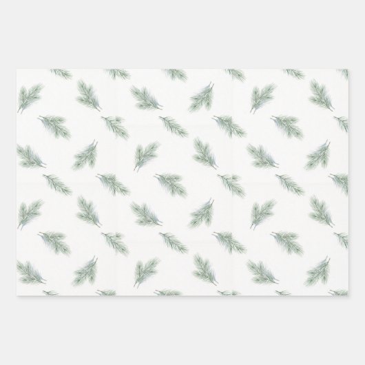 Minimal Pine Corporate Christmas Pattern ラッピングペーパーシート (正面)