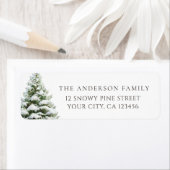 Minimal Pine Tree Christmas Address ラベル (インサイチュ)