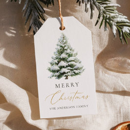 Minimal Pine Tree Christmas Card ギフトタグ