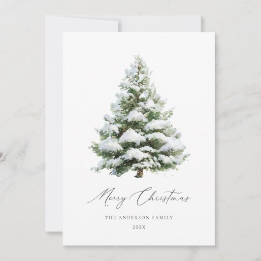 Minimal Pine Tree Christmas Card シーズンカード (正面)