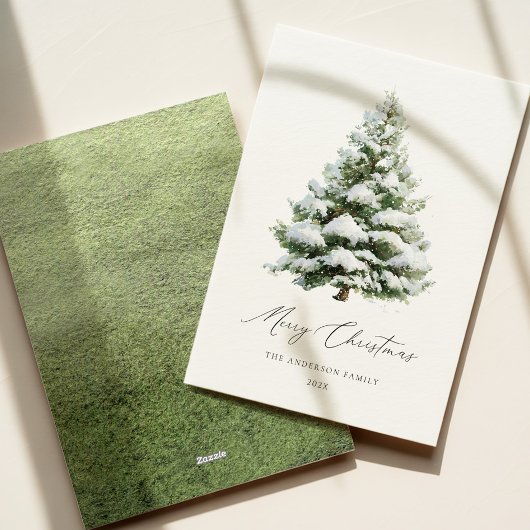 Minimal Pine Tree Christmas Card シーズンカード