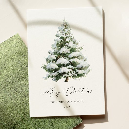 Minimal Pine Tree Christmas Card シーズンカード