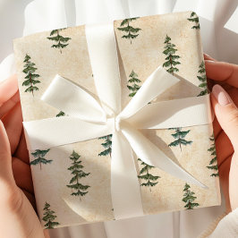 Minimal Pine Tree Kraft Wrapping Paper ラッピングペーパー