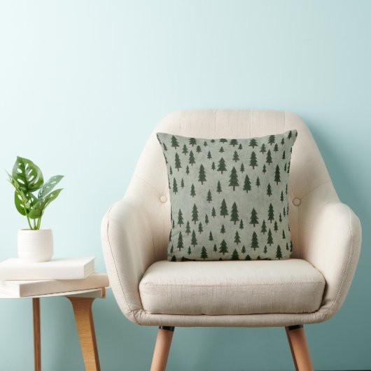 Minimal Pine Tree Pattern Throw Pillow クッション (椅子)