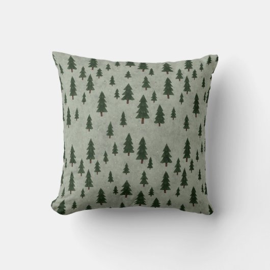 Minimal Pine Tree Pattern Throw Pillow クッション (正面)