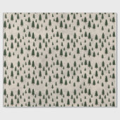 Minimal Pine Trees Pattern Wrapping Paper ラッピングペーパー (フラット)