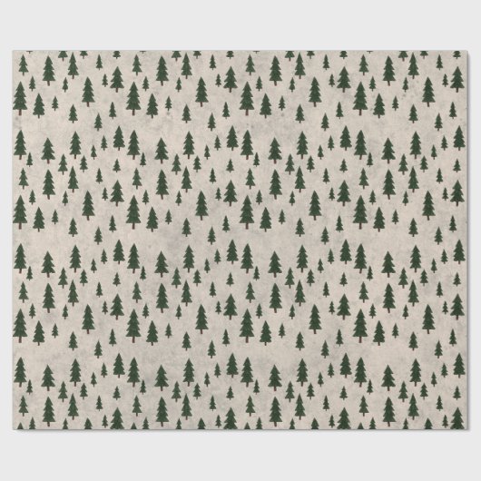 Minimal Pine Trees Pattern Wrapping Paper ラッピングペーパー (フラット)