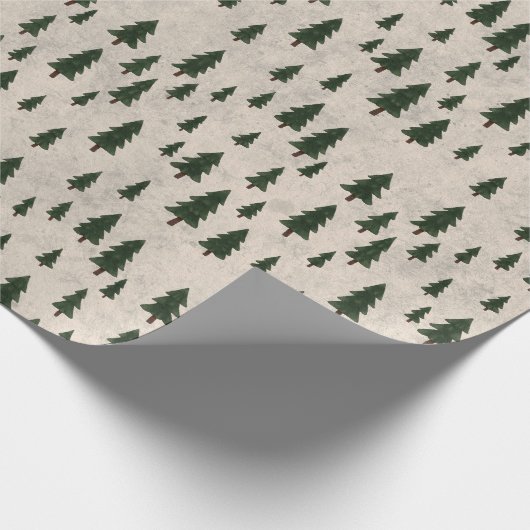 Minimal Pine Trees Pattern Wrapping Paper ラッピングペーパー (角)