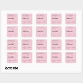 Minimal Pink Candle Label – Vanilla Soy Candle スクエアシール (シート)