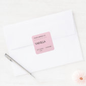 Minimal Pink Candle Label – Vanilla Soy Candle スクエアシール (封筒)