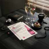 Minimal Pink Champagne Galentines Invitation 招待状