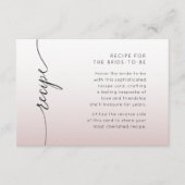 Minimal Pink Ombré Recipe Bridal Shower エンクロージャーカード (正面)