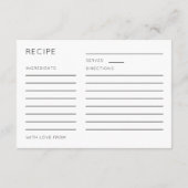 Minimal Pink Ombré Recipe Bridal Shower エンクロージャーカード (裏面)