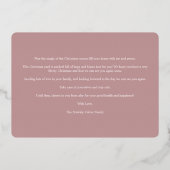 Minimal Pink Photo Merriest Christmas Typography 箔シーズンカード (裏面)