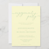 Minimal Pistachio & Cream Elegant Engagement Party 招待状 (正面)