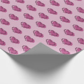 Minimal Pixel Heart Pattern ラッピングペーパー (角)