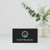 minimal plumber black and white business cards 名刺 (スタンド正面)