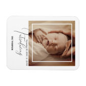 Minimal Polaroid Photo Frame Birth Announcement  マグネット (横)