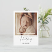 Minimal Polaroid Photo Frame Birth Announcement  案内状 (スタンド正面)