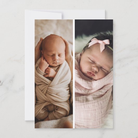 Minimal Polaroid Photo Frame Birth Announcement  案内状 (裏面)