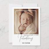 Minimal Polaroid Photo Frame Birth Announcement  案内状 (正面)