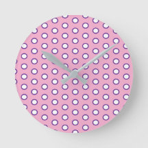 Minimal Polka Dot round clock