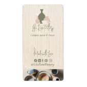 Minimal Pottery Ceramic Logo Business Box Wrap ラベル (正面)