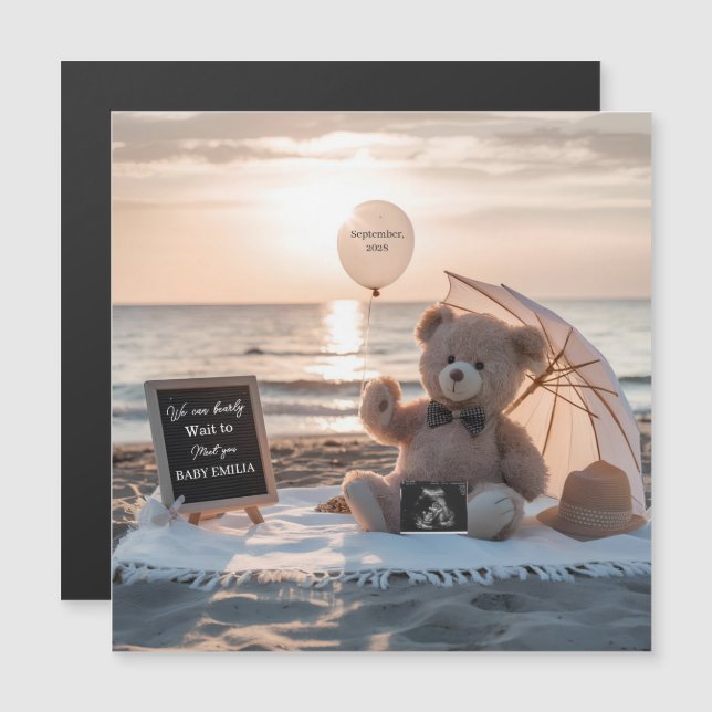 Minimal Pregnancy Announcement Simple Baby gift (正面/裏面)