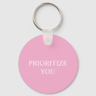 Minimal Prioritize You 引用 ダスティーローズピンク キーホルダー