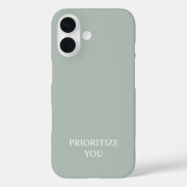 Minimal Prioritize You Quote Ash Colour iPhone 16ケース