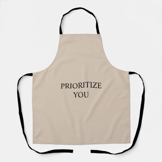 Minimal Prioritize You Quote beige エプロン (正面)