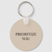Minimal Prioritize You Quote Beige キーホルダー (正面)