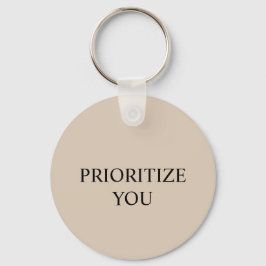 Minimal Prioritize You Quote Beige キーホルダー